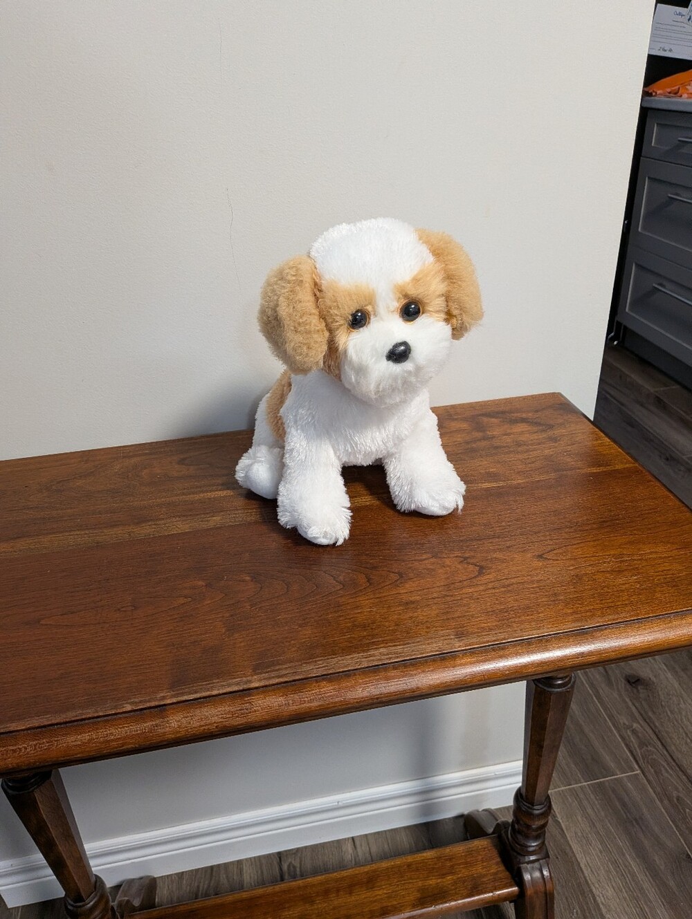 TY Classic .  The Shih Tzu Dog White Tan Plush Puppy 10" Stuffed Animal 2009